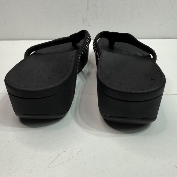 Vionic Womens Size 8 Black Studded Wedge Sandals - Picture 6 of 8